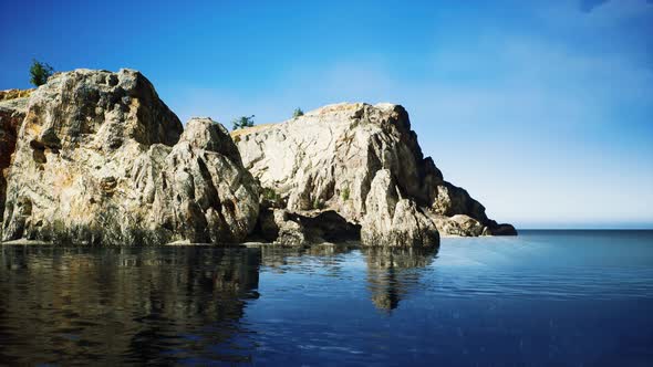 Baltic Sea Coast on the Rocky Island