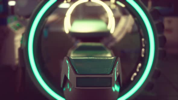 Futuristic Sci Fi MRI Scanner Medical Equipments in Hospital alt