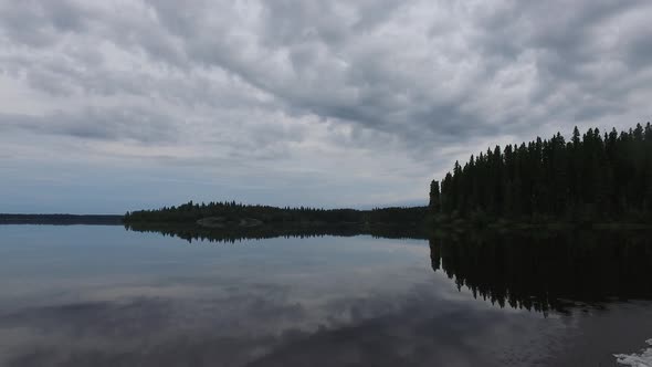 Cloudy sky over a lake