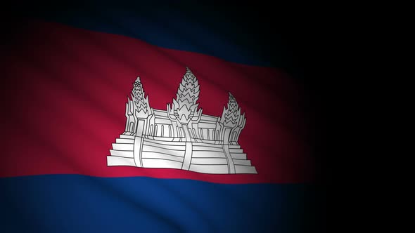 Cambodia Flag Blowing in Wind alt