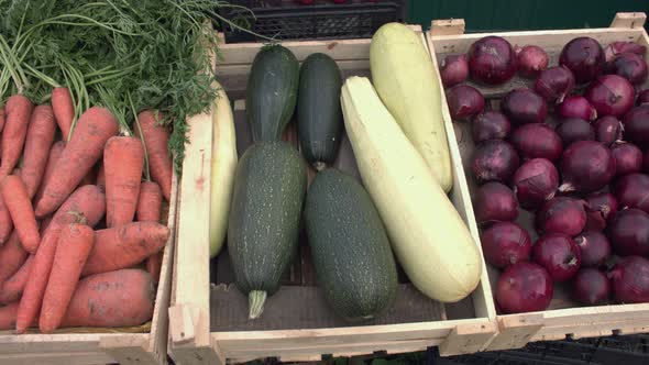 Vegetables on the Market Counter.