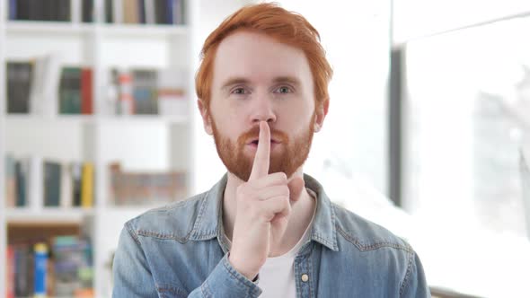 Fingers on Lips By Casual Redhead Man, Silence Please