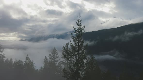 Dramatic Scenic Nature Panoramic View of Canadian Mountain Landscape