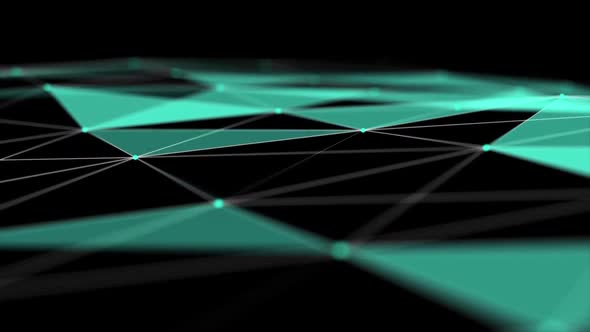 Abstract Network and Connection Line and Triangular Panels in Cyber Space alt