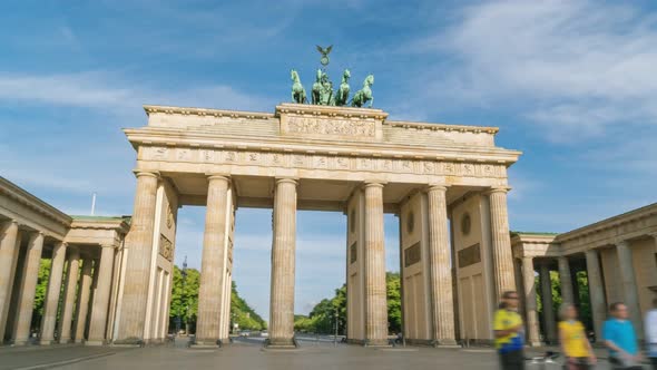 Hyperlapse Time Lapse Sequence of the Brandenburg Gate in Berlin Germany Long Exposure (All Peoples