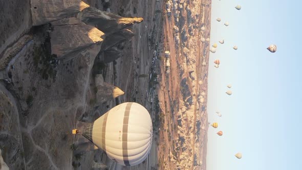 Vertical Video  Balloons in Cappadocia Turkey