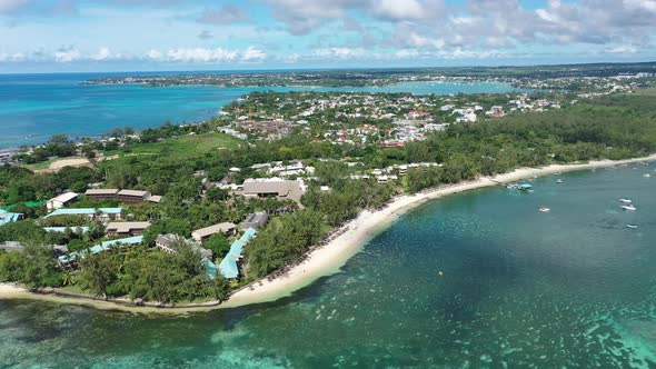 Mauritius, Beaches and hotels at the Indian Ocean near Trou-aux-Biches