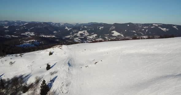 From Great Heigh Fairytale Mountain Landscape Snow Covered Alpine Sharp Peaks