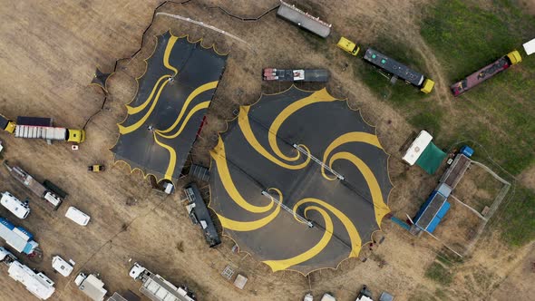 The Yellow and Black Circus Tent with Animals and Jugglers