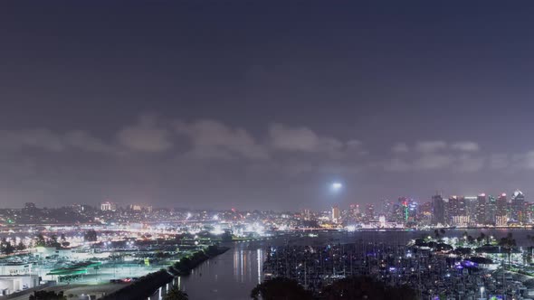 Time Lapse of the San Diego Skyline at Night