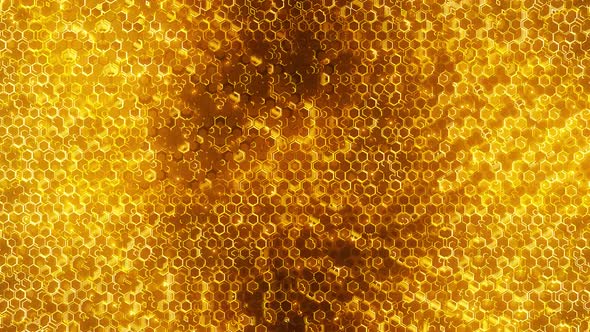 Hexagons Hi-Tech Gold Background