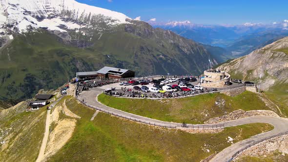 Grossglockner Mountains From Drone in Summer Season
