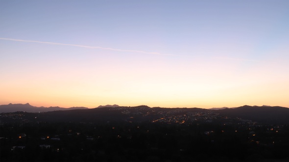 Sunset To Darkness In Turkish Town