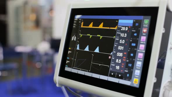 Artificial lung ventilation apparatus. Concept of the disease pneumonia, coronavirus.