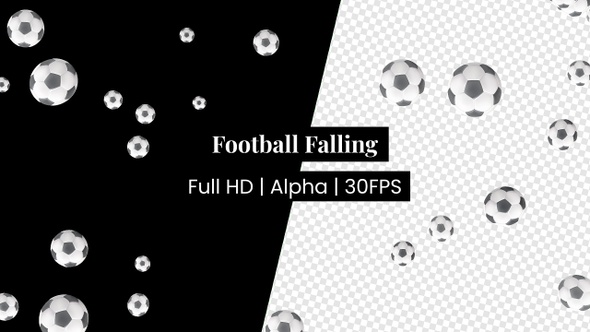 Soccer Football Falling with Alpha