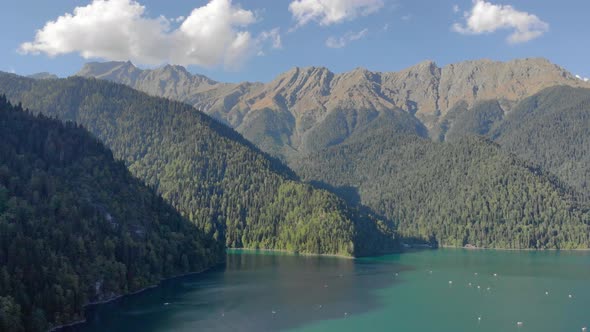 Aerial View of Lake Ritsa Abkhazia