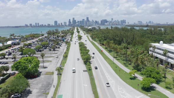  Aerial Transportation and Cars, Drone View Above Busy Highway Intersection alt