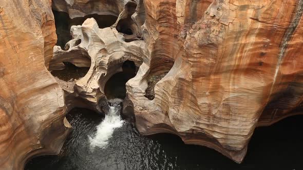 Footage of the very well known Bourke's Luck potholes near the Blyde River Canyon on the Panorama Ro