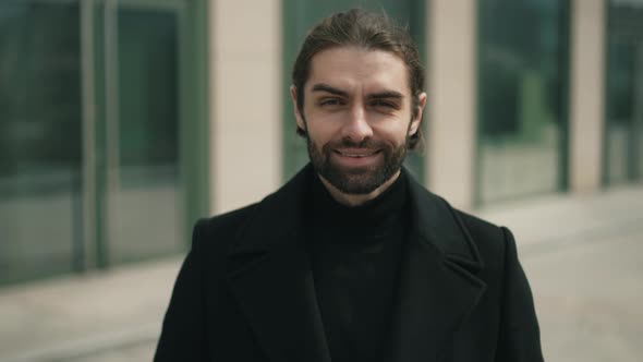 Handsome Happy Man at the Street