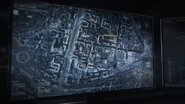 Software sending security drones towards the suspect's location in the district alt