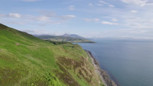View of the Mountainous Scottish Landscape on the Holy Isle