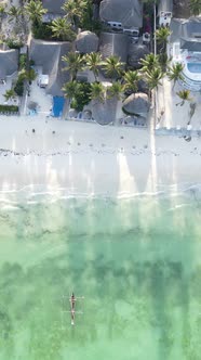 Vertical Video of the Ocean Near the Coast of Zanzibar Tanzania