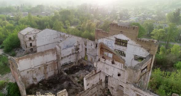Abandoned old building, top view