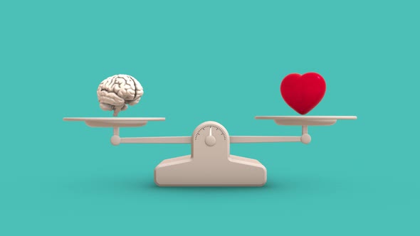 Brain vs Heart Balance Weighing Scale Looping Animation