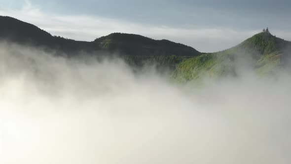 Mountains in White Clouds Miradouro Do Cerrado Das Freiras Sao Miguel Island