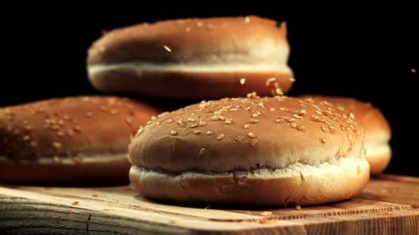 Sesame Falls on Burger Buns