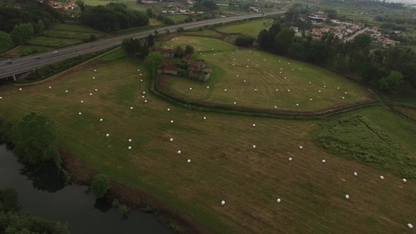 Aerial View of Abandoned Farmland