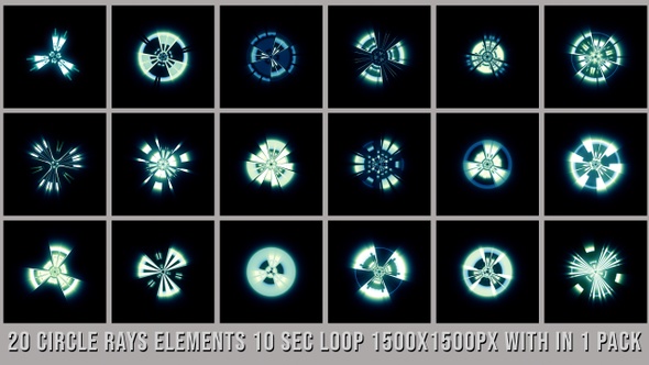 Glowing Tech Circle Elements Pack V01