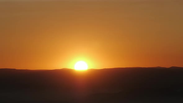 Sunrise Time Lapse Over Open Landscape Wide Angle