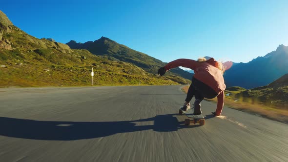 Cinematic downhill longboard session