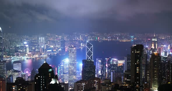 Hong Kong skyline at night