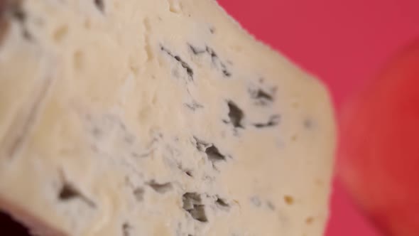 Vertical video: Parmesan, blue cheese and camembert