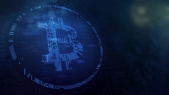 Bitcoin Blue Corporate Market Background