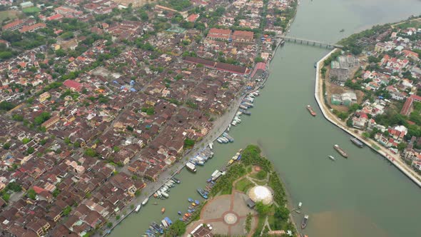 Aerial view of the Hoi An city, Vietnam