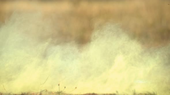 Colorful dust mixing with ground 