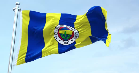 Fenerbahce Fc flag waving 4k