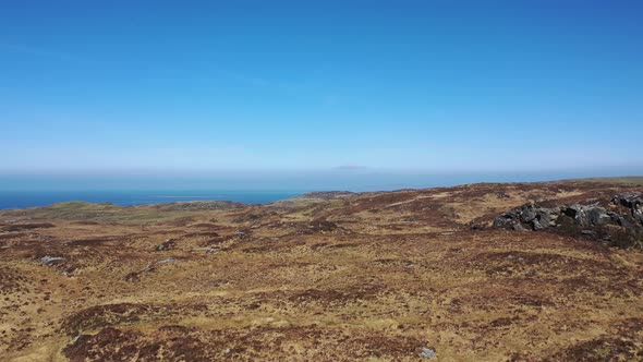 Flying Above Peatbog By Portnoo in County Donegal  Ireland