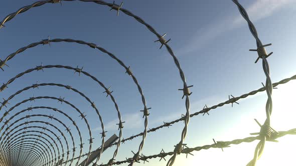 Barbed Wire Spiral Fence