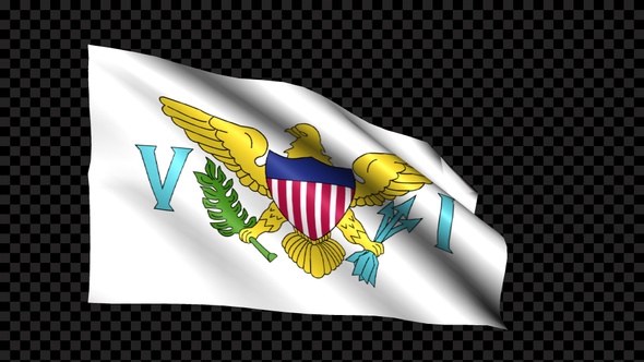 Virgin Islands   Us Flag Blowing In The Wind