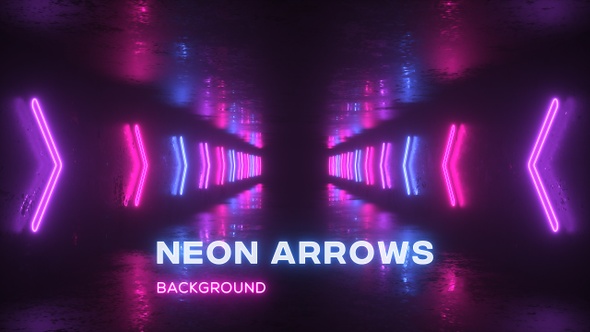 Neon Glowing Lights Arrows Background