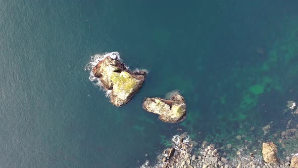 Aerial View of the Sea Stacks at the Slieve League Cliffs in County Donegal, Ireland