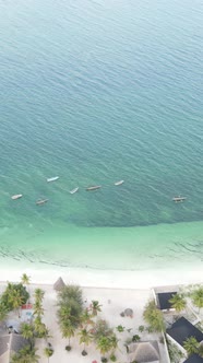 Vertical Video of the Ocean Near the Coast of Zanzibar Tanzania