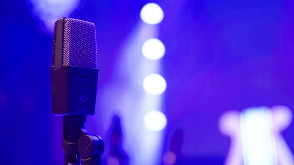 Microphone on the Stage Closeup