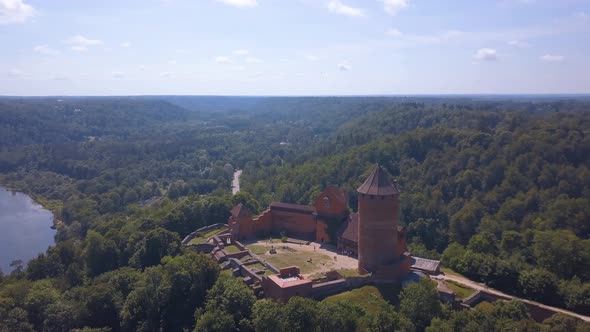 Aerial view of the Sigulda city in Latvia.