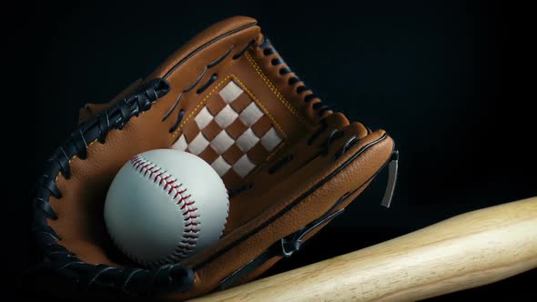 Baseball Glove And Bat Sports Concept