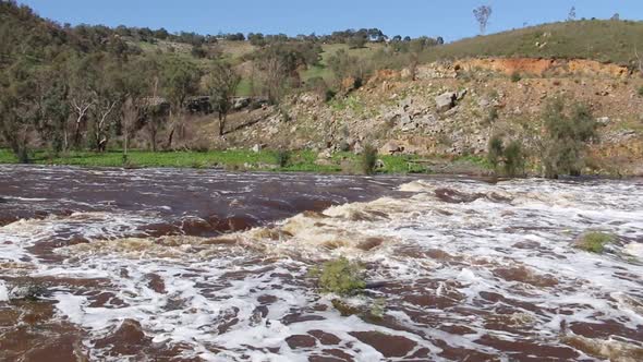 Whitewater Rushing Over Bells Rapids Perth Swan Valley